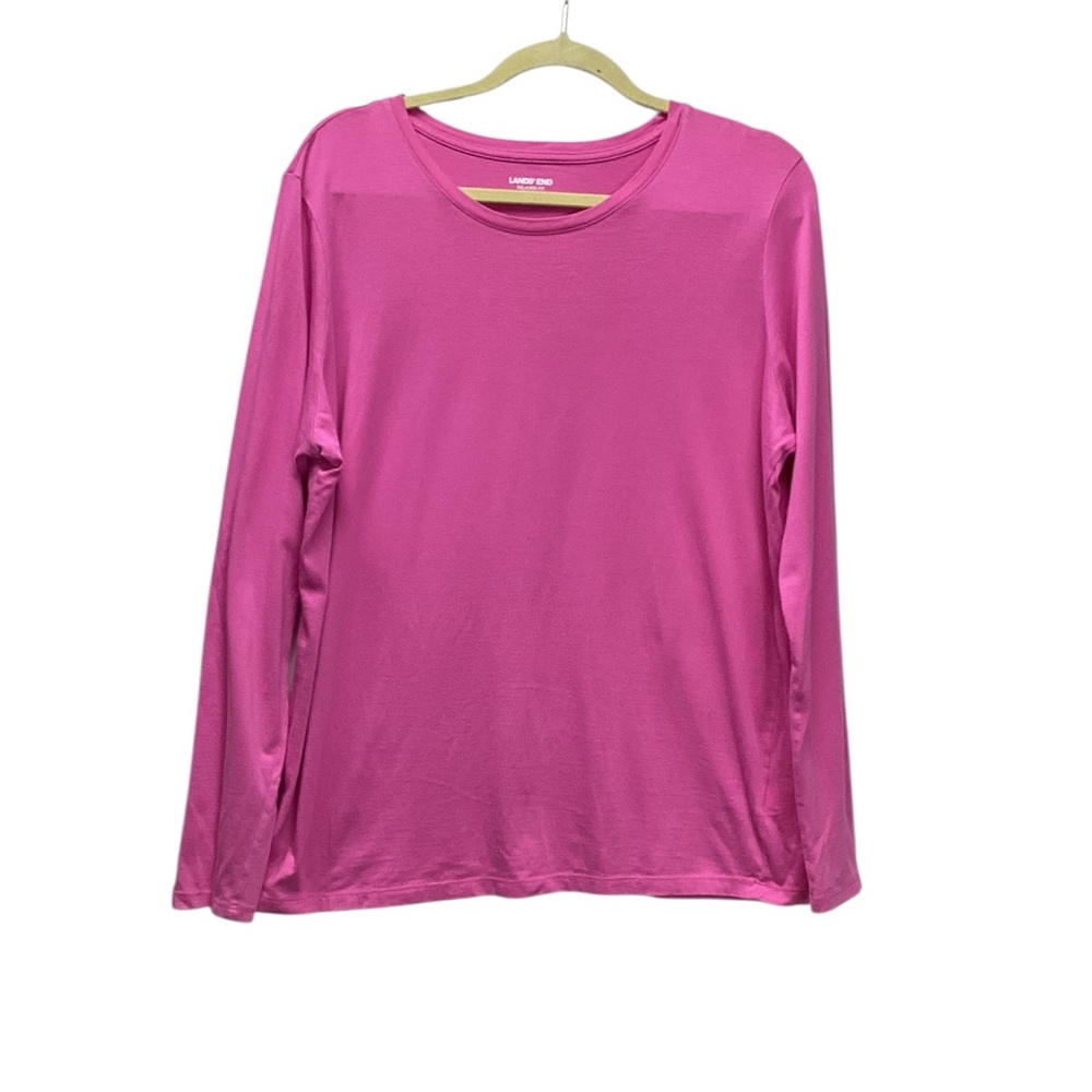 Land’s End Cotton ladies long sleeve Tee Pink Size Large
